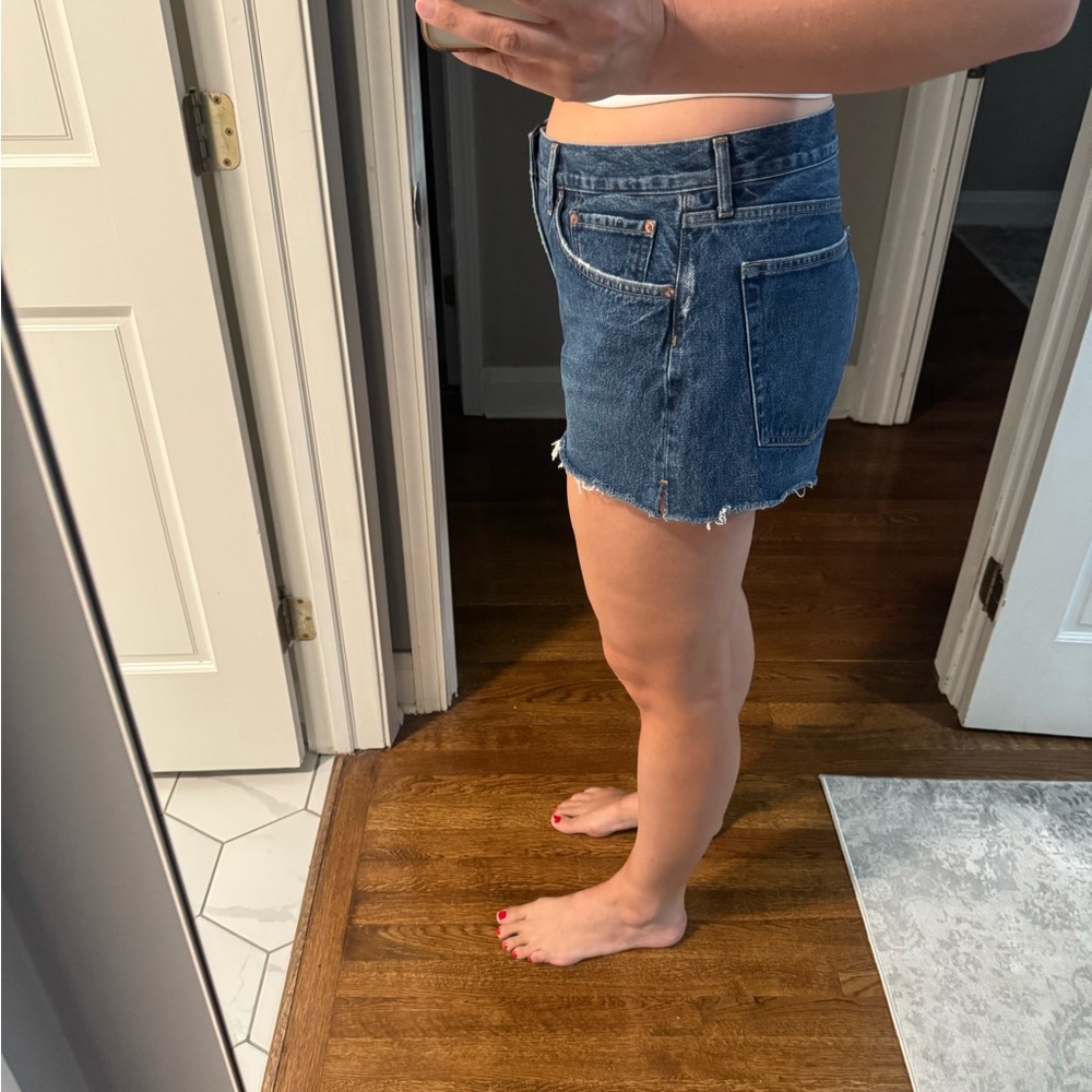 Agolde Dark Blue Jean Shorts - Picture 5 of 5